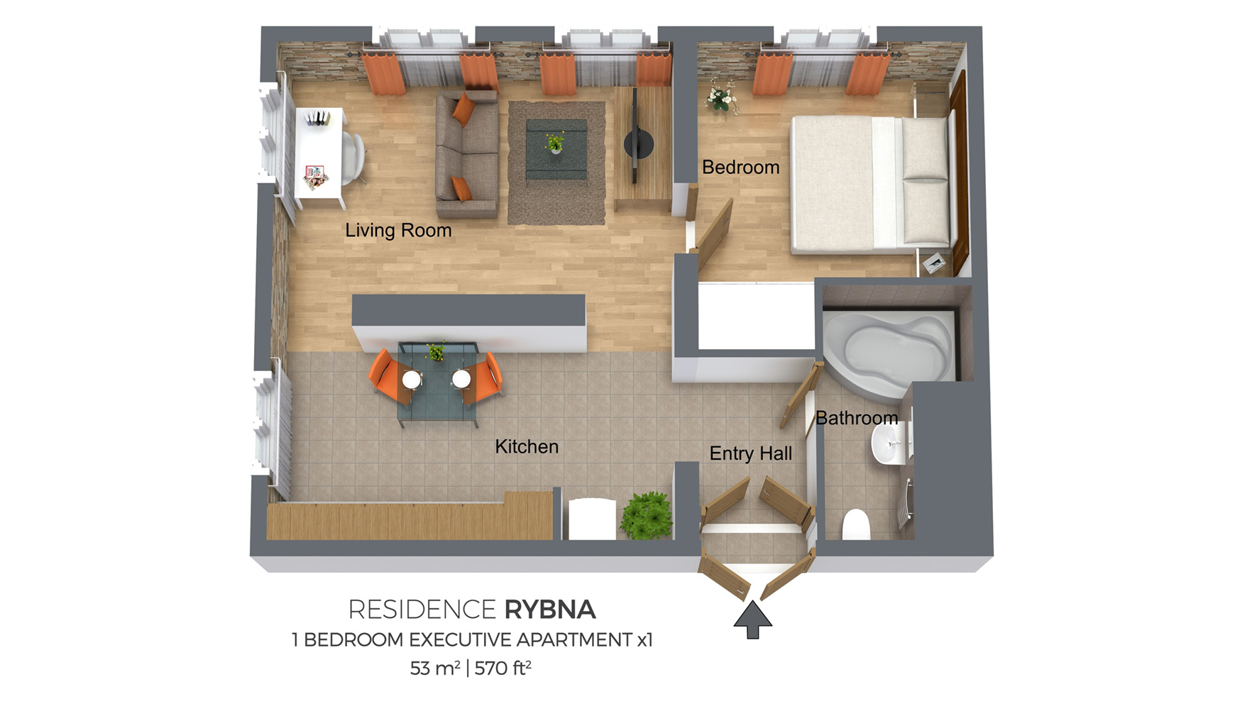 One Bedroom Apartment Type 1 Residence Rybna