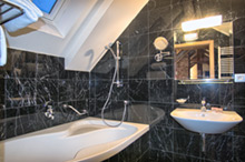 Second bathroom in a three bedroom duplex apartment No. 31 in Residence Rybna